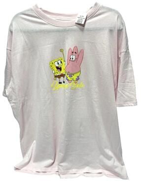 SpongeBob SquarePants Patrick Star Shirt XL Pink Graphic Tee Nickelodeon NWT